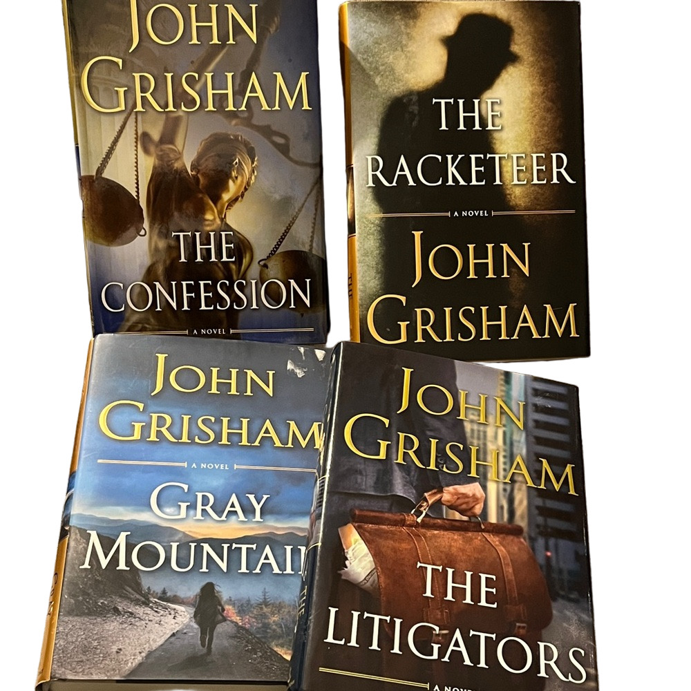John Grisham Hardcover Book Set - Blue, Black, Gray Covers
